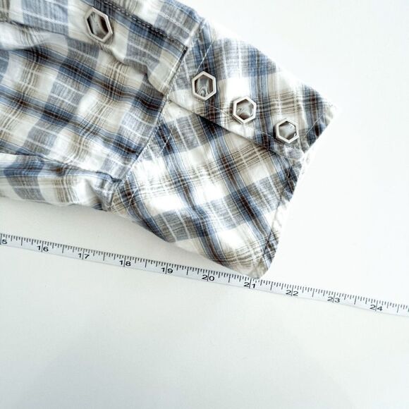 Roper Men's Western Snap Up Shirt Casual Plaid Blue Large - Picture 7 of 9